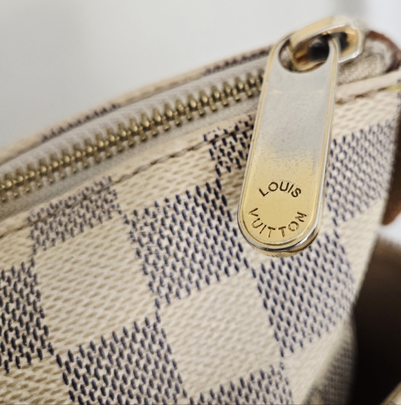 Authentic LOUIS VUITTON LV Totally Azur PM White Damier Checkered Tote - Picture 3 of 16